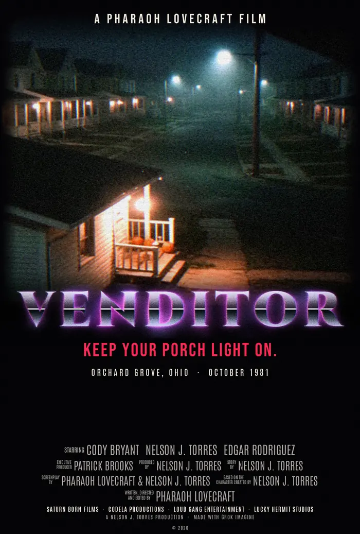 Poster B: a single porch light on a dark street